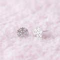 Christmas Snowflake Sterling Silver Stud Earrings