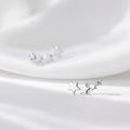 Sterling Silver Crystal Star Linked Stud Earrings