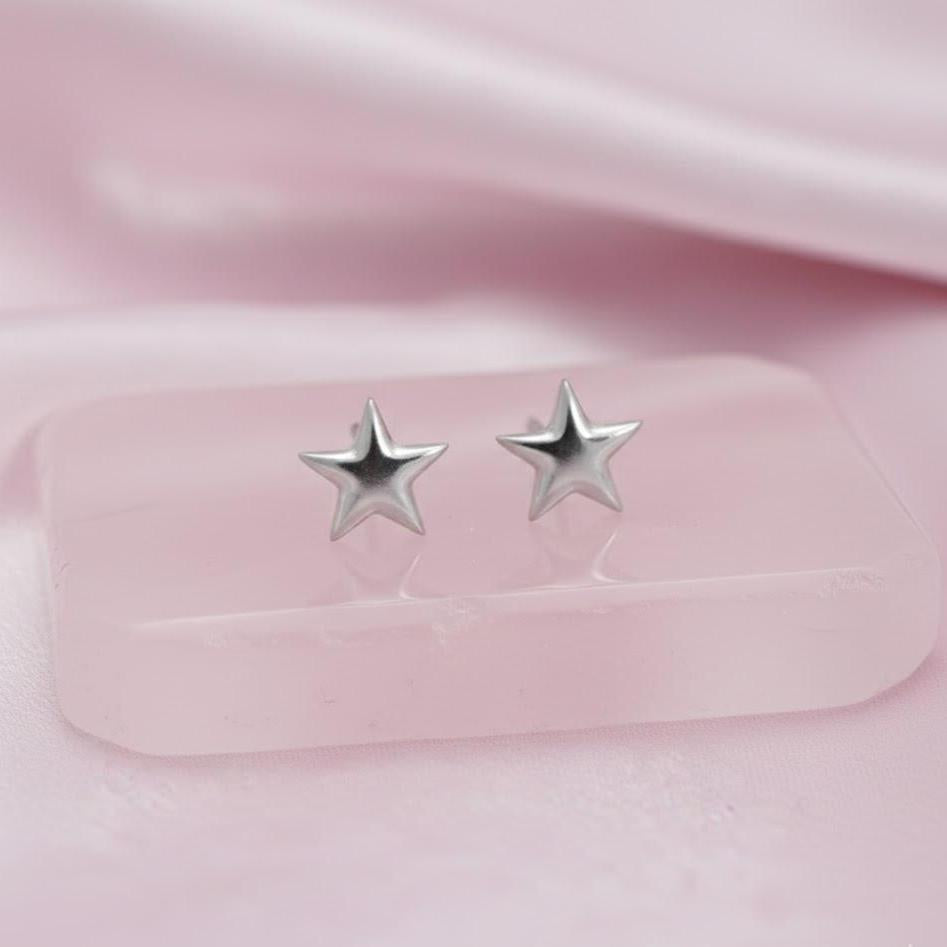 Sterling Silver Star Stud Earrings