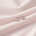Sterling Silver Crystal Dolphin Ear Stud Earrings
