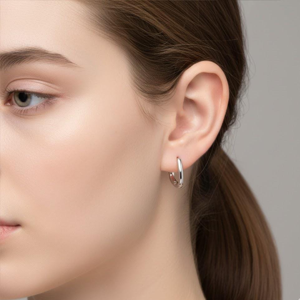 Sterling Silver Elegant Huggie Hoop Earrings