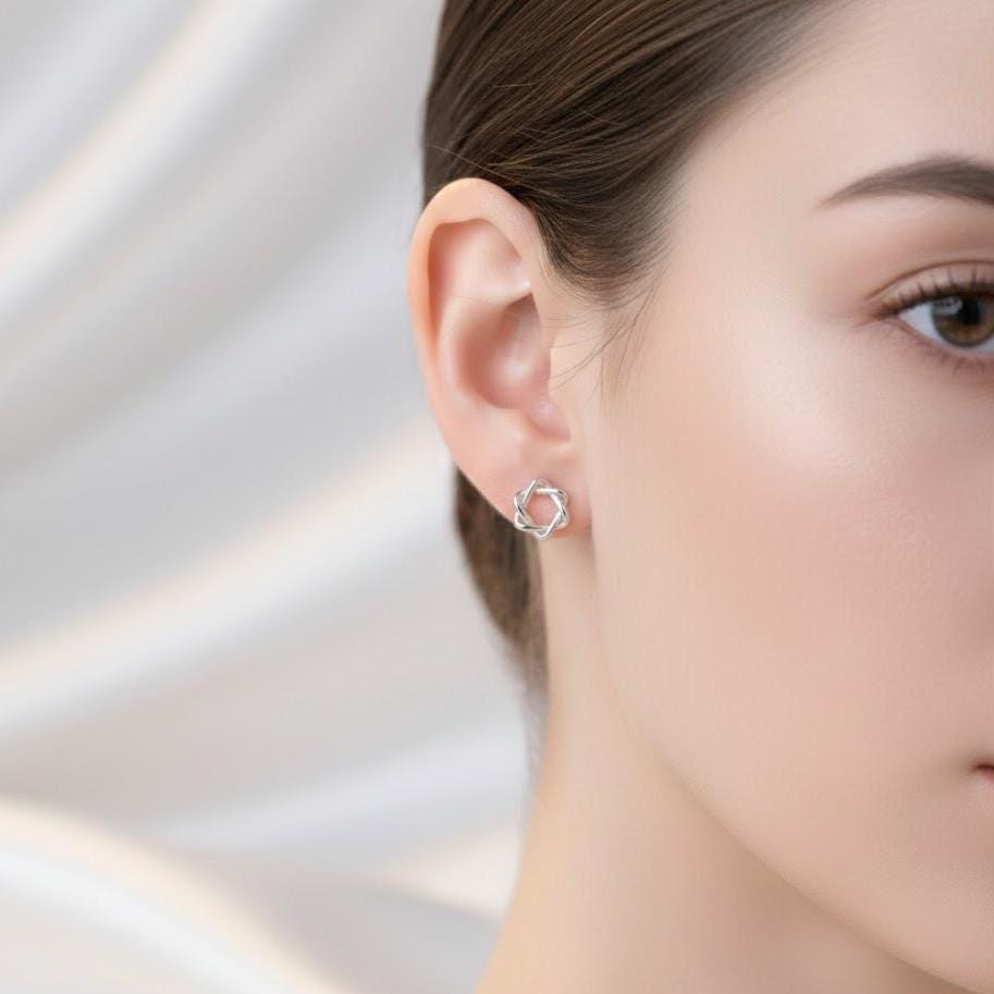 Sterling Silver Star Stud Earrings