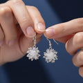 Crystal Ice Snowflake Drop Hook Earrings