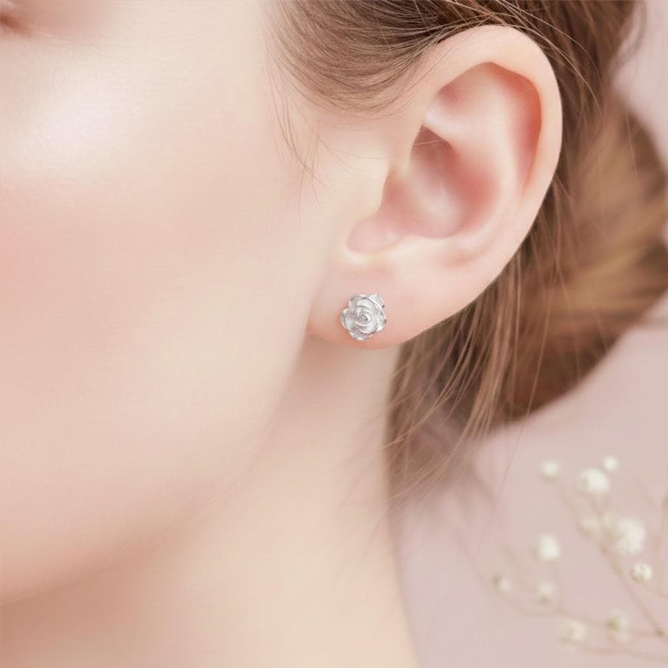 Sterling Silver Flower Stud Earrings