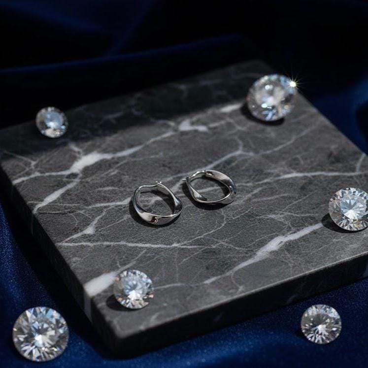 Sterling Silver Geometric Hoop Earrings