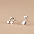 Sterling Silver Musical Note Stud Earrings