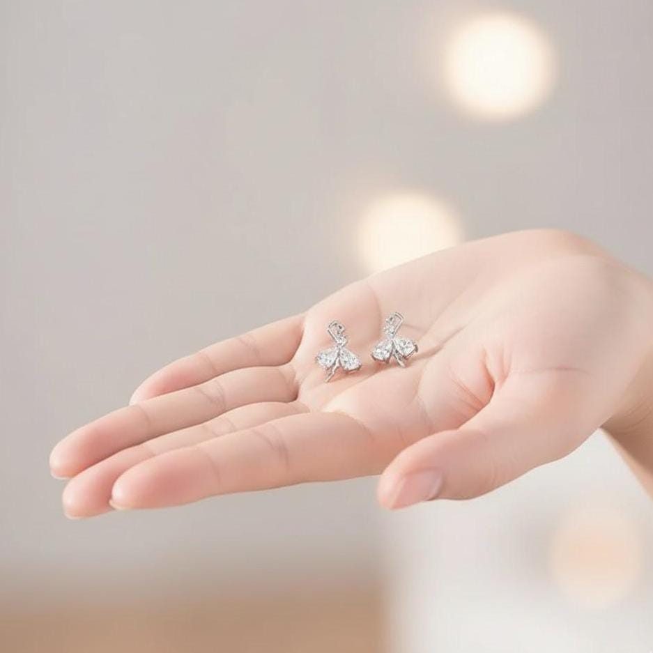 Sterling Silver Ballet Dancer Stud Earrings