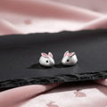 Sterling Silver Rabbit Stud Earrings - Bunny Jewelry