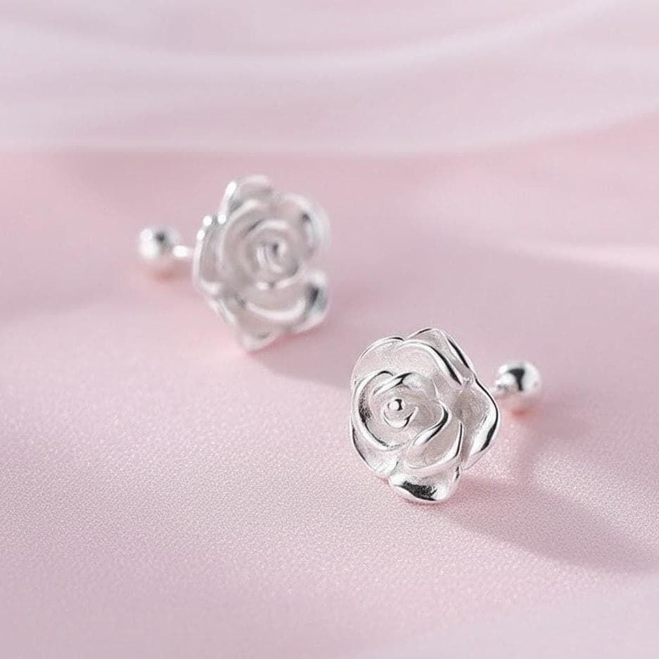 Sterling Silver Flower Stud Earrings