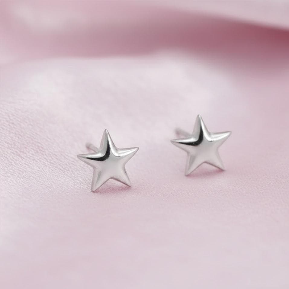Sterling Silver Star Stud Earrings