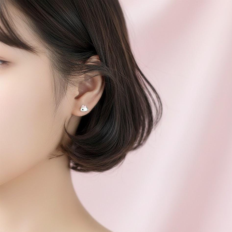 Sterling Silver Rabbit Stud Earrings - Bunny Jewelry