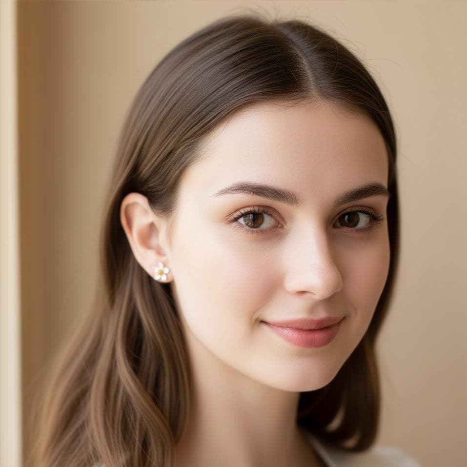 Sterling Silver Flower Stud Earrings