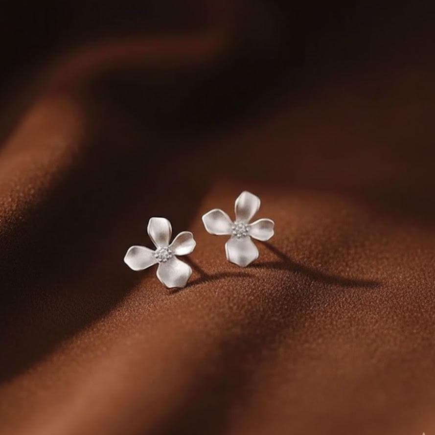 Sterling Silver Flower Stud Earrings