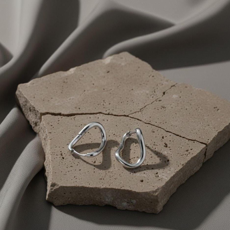 Sterling Silver Twisted Hoop Earrings