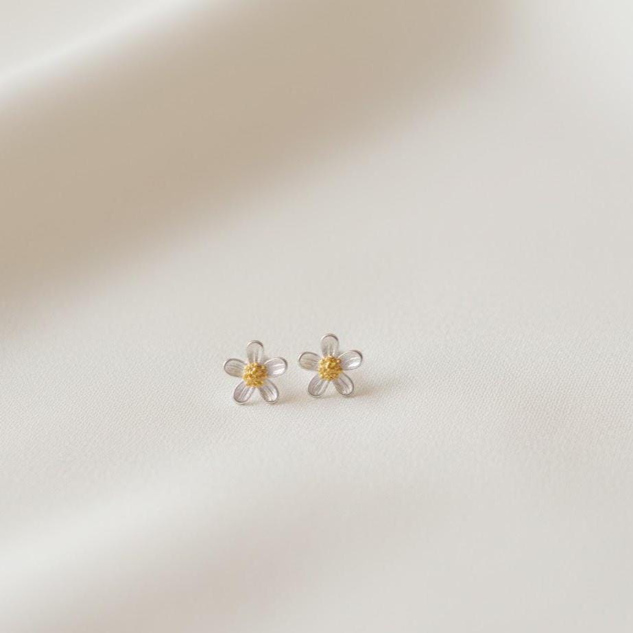 Sterling Silver Flower Stud Earrings