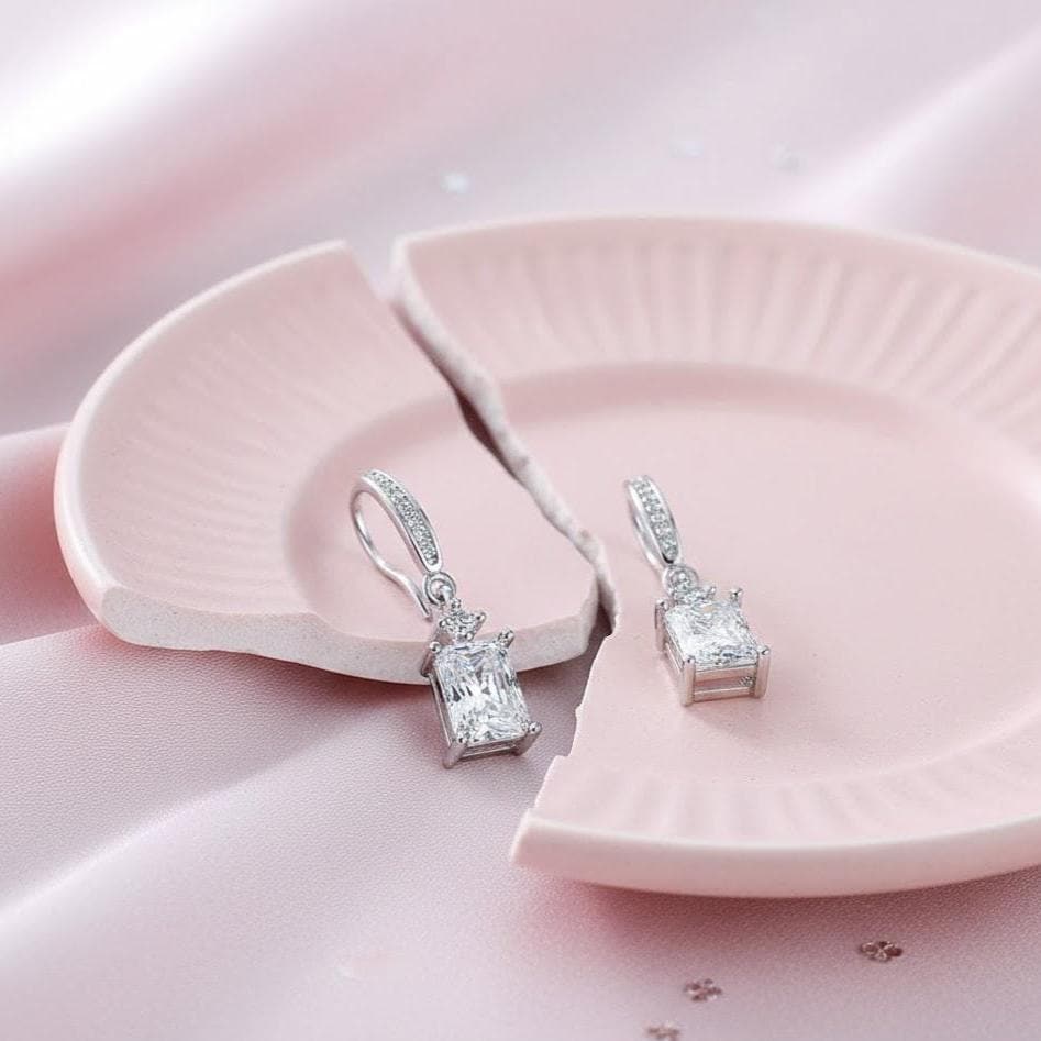 Sterling Silver Stone Dangle Drop Hook Earrings