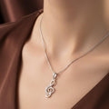 Musical Note Pendant Necklace in Sterling Silver
