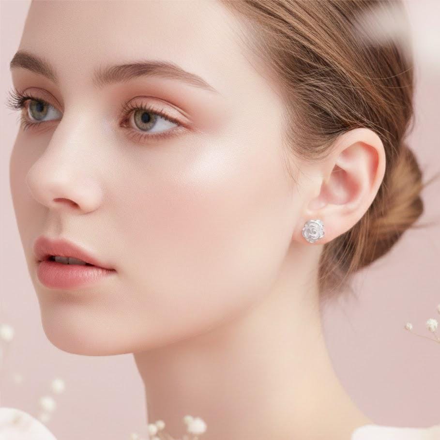 Sterling Silver Flower Stud Earrings