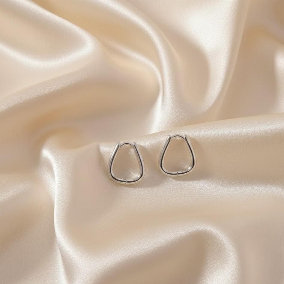 Sterling Silver Elegant Huggie Hoop Earrings