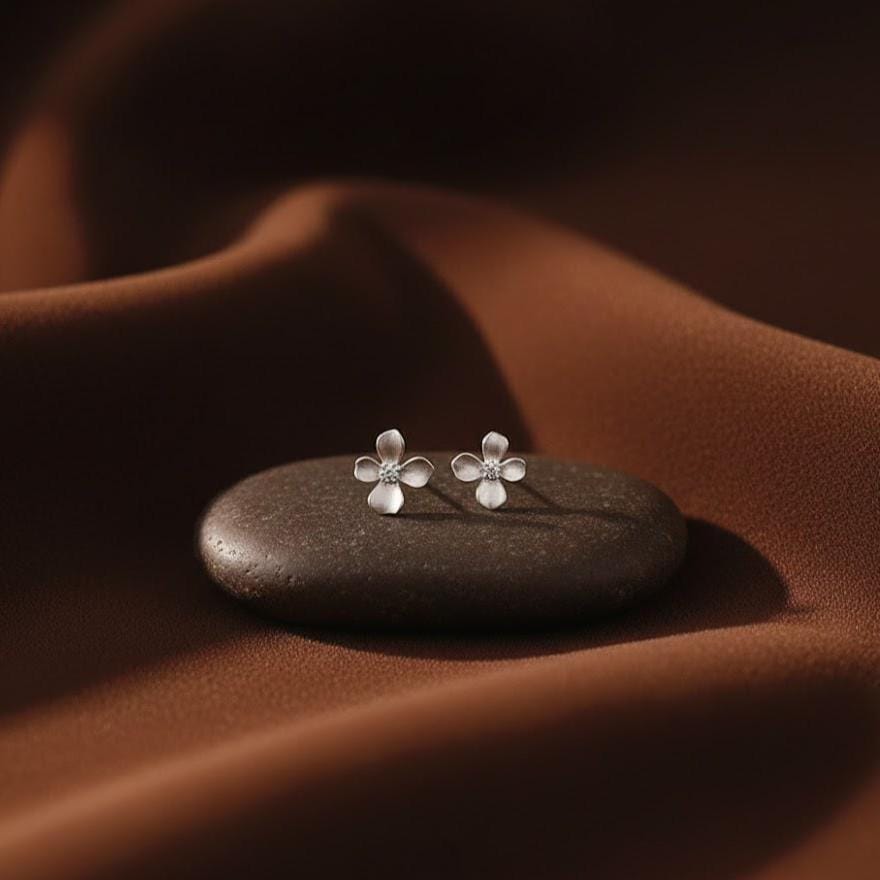 Sterling Silver Flower Stud Earrings