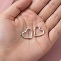 Sterling Silver Love Heart Hoop Earrings