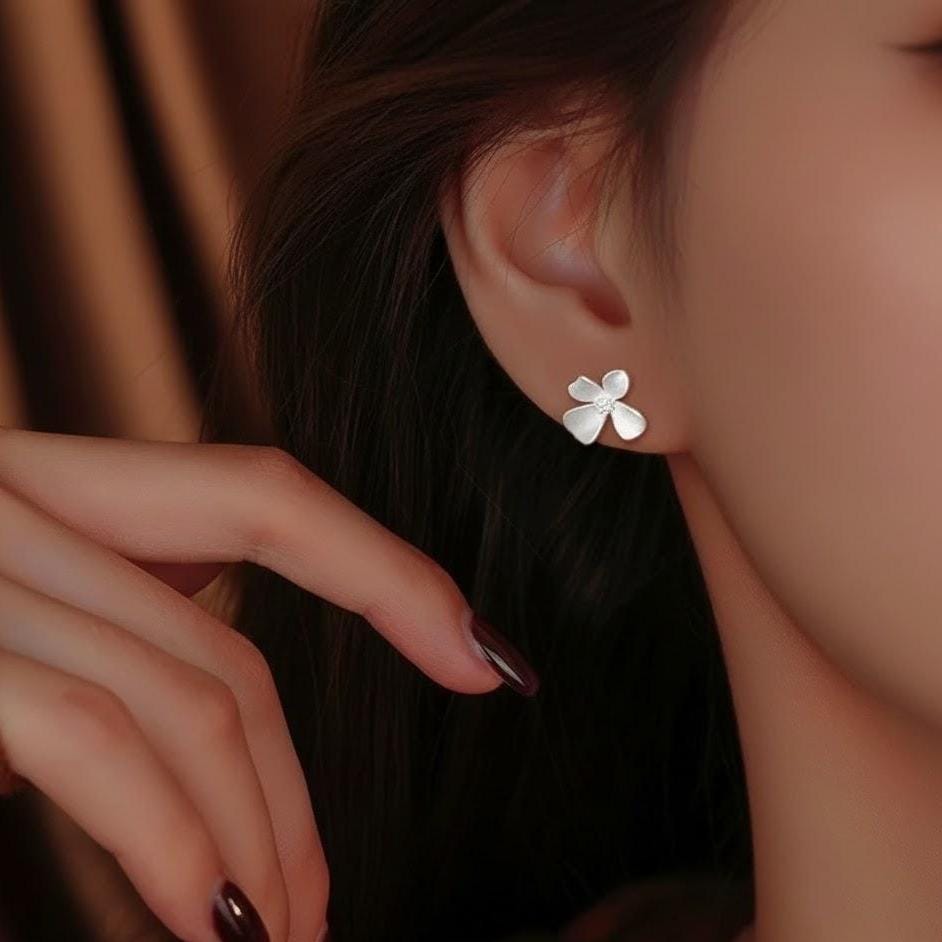Sterling Silver Flower Stud Earrings