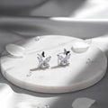 Sterling Silver Crystal Butterfly Stud Earrings