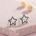 Sterling Silver Vintage Star Stud Earrings