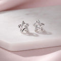 Sterling Silver Hexagram Star Stud Earrings