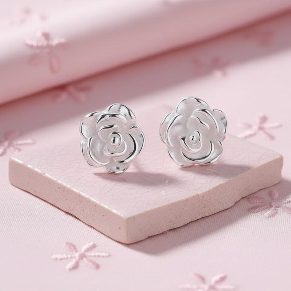 Sterling Silver Flower Stud Earrings