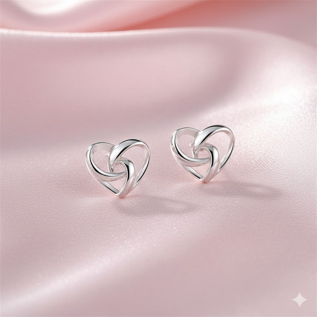 Sterling Silver Heart Stud Earrings
