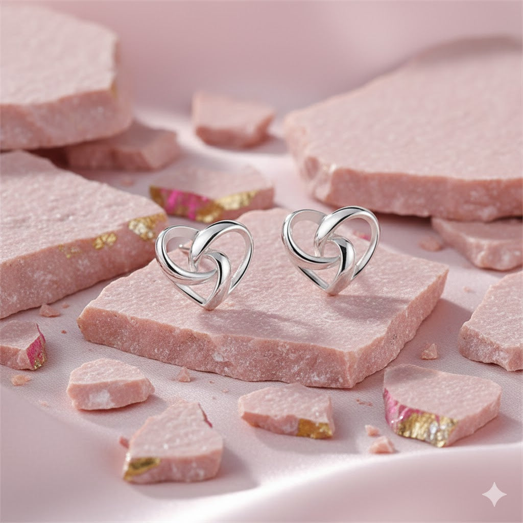 Sterling Silver Heart Stud Earrings